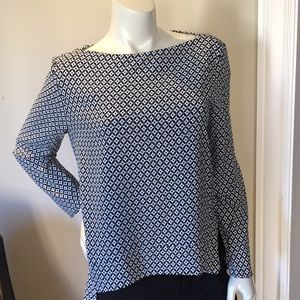 NWOT Zara Black and White Boat Neck Blouse